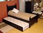 Solid Pine Twin Bed with Trundle Black