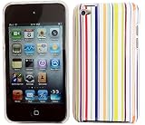 KIT ME OUT UK APPLE IPOD TOUCH 4 (4TH GENERATION) VERTICAL CANDY STRIPES SUPER SLIM HARD CLIP ON PROTECTION CASE/COVER/SKIN