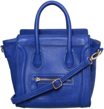 Womens Designer Mini "Poitiers" Tote Structured Shoulder Handbag - Blue