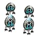 Ideas for Presents Silver Enamel Earrings 2 inches