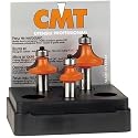 CMT 838.501.11 3-Piece Roundover 1/2-Inch Shank Router Bit Set