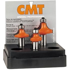 CMT 838.501.11 3-Piece Roundover 1 2 Shank Router Bit Set by CMT