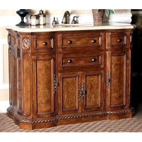 Upperclass Furniture W5298-11 Sink Chest- Under Mount Bone Color Sink- Cream Marble... by Upperclass Furniture