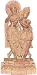 Religious Statues Lord Krishna and Radha Stone Carving 4 x 2.25 x 8.25 inches (sos406)