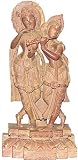 ShalinCraft Collectible-Figurines Hindu Religious Statue Stone Carving Lord Krishna and Radha 4 inches x 2.25 inches x 8.25 inches Weight 0.8 Kg (sos406)