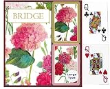 Large Print Playing Cards - Pink Petals - 2 Deck Gift Set with Scorepad