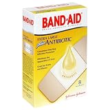 Band-Aid Brand Adhesive Bandages, Plus Antibiotic, Extra Large, 8-Count All-One-Size (Pack of 6)