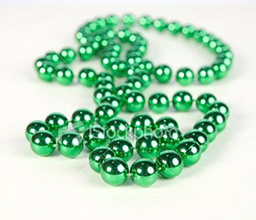GREEN METALLIC BEADS NECKLACE (4 DOZEN) - BULK