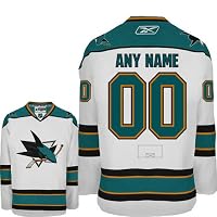 ANYNAME #00 San Jose Sharks Reebok EDGE Authentic Away NHL Hockey Jersey (NHLPA Certified Custom Sewn Authentic Twill)