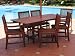 Outdoor Living : Outdoor Wood Patio Dining Set