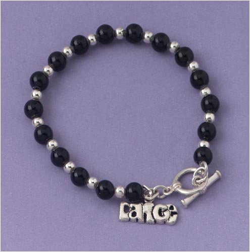 Childrens Toyshop  Sporting Goods : Beaded Bracelet & Dance Charm Black