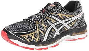 ASICS Men's Gel Kayano 20 Running Shoe,Black/White/Gold,9.5 M US