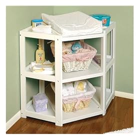 Diaper Corner™ Baby Changing Table, White by Homevisions