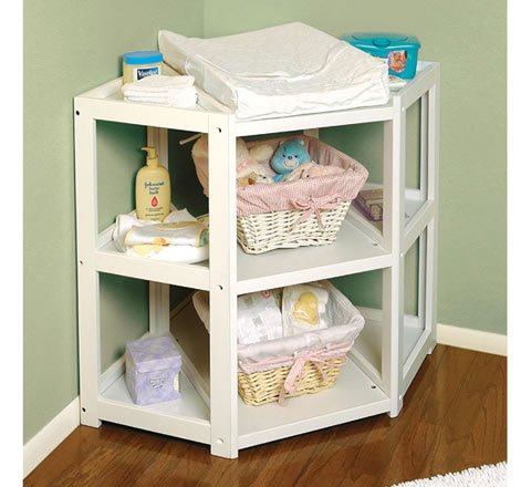 Diaper Corner™ Baby Changing Table, White