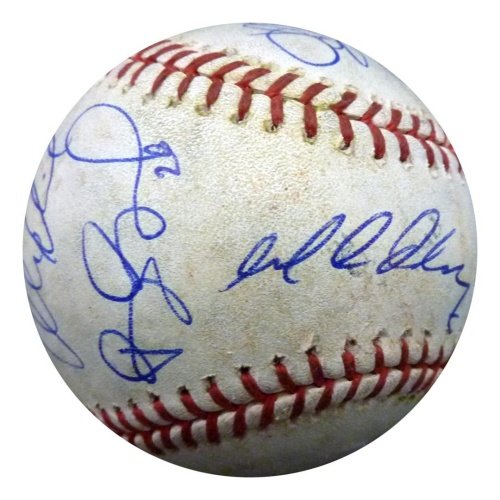 Detroit Tigers Team Signed MLB Baseball - Spring Training Used - Magglio Ordonez , Alex Avila , Austin Jackson , Brennan Boesch , Jhonny Peralta