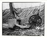 Historic Print (L): [Man standing in dipper of the world's largest stripper type shovel, at Fidelity Coal Mi