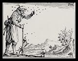 Jacques Callot (Follow 'The capriccios "The farmer and the bees swarm) Black Wood-Mounted Art Poster Print - 11" X 17"