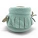 SAYOYO Baby Blue Tassels Soft Sole Leather Infant Toddler Prewalker Shoes (6-12 Months, Blue)