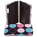 Women's Wallets | Flat Wallets - Large Polka Dot Circle Flat Clutch Opera Wallet, Black-Blue