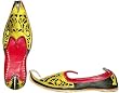 Embroidered Shoes Man Casual Footwear Juties Leather Handcrafted Embroidery Slip On from India W (gs354)