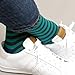 Sock Habit Men's Patterned Dress Socks Colorful Fun Striped Shamrock, Blue/Green, Shoe Size 9 to 11.5