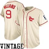 MLB Majestic Ted Williams Boston Red Sox Cooperstown Collection Traditional Jersey - Cream (Large)