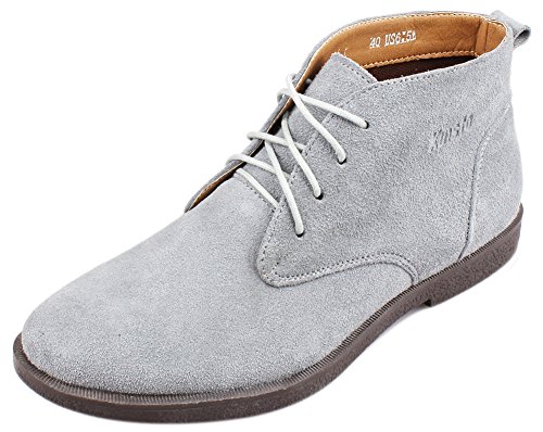 Kunsto Men's Nubuck Leather Ankle Boots Lace Up