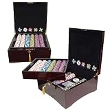 Trademark Poker 750 Pharaoh's Club & Casino Paulson Chips with Mahogany Case