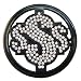 DOLLAR SIGNS RHINESTONE BLING BLACK BELT BUCKLE