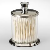 Brushed Chrome Cotton Swab Jar