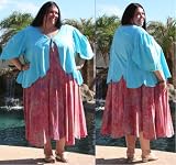 Batik Petal Hemmed Sundress with Jacket