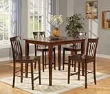 Soho Dark Counter Height Table with 4 Chairs In Deep Brown Finish by Standa ....