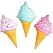 Novelty Place Giant Inflatable Ice Cream Cone Set for Kids & Adults, 36 Inches (Pack of 3)