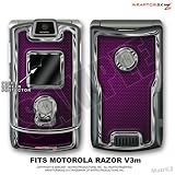 Razr V3 Carbon Fiber Purple and Chrome WraptorSkinz Skin for Motorola Razor by TuneTattooz