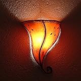 Lampenschirm Orient Leder-Wandlampe Petit orange 32cm
