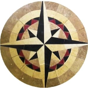 Compass Rose Floor Medallion Tile