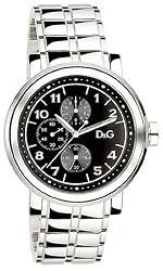 Stainless Steel Quartz Link Bracelet Chronograph Black Dial