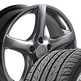 Altima '05 Style Wheels and Tires Fits Nissan - Hyper Black 17x7 Set of 4 by Wheel1X