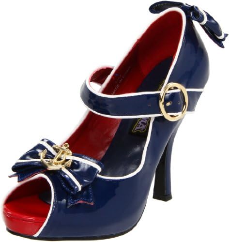 Funtasma by Pleaser Women's Anchor Open-Toe Pump,Blue Patent,9 M US