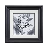 Madison Park Eucalyptus Shadows I Wall Decor Black & White Flower-B Textile Art Frame - Multi - 18x18