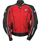 AGV Sport Solare Men's Textile Street Racing Motorcycle Jacket w/ Free B&F Heart Sticker Bundle - Red / Medium