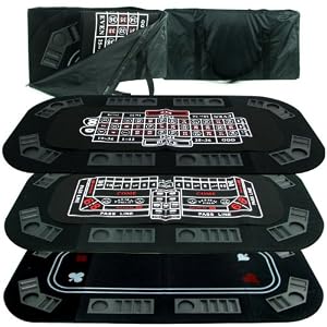 Superior 3 In 1 Poker/Craps/Roulette Tri Fold Table Top