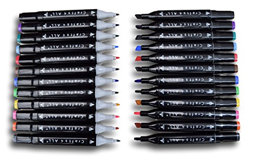 Fabric-Markers-Permanent-12-Pack-Dual-TIP-Premium-Quality-Assorted-Bright-Fine-Writers-Art-Fabric-Pens-Child-Safe-Non-Toxic-BY-Crafts-4-Alldesign-Your-Own-T-shirtsbagshoes