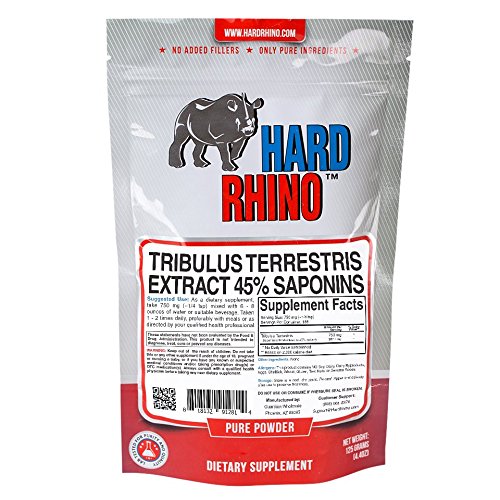 Hard Rhino Tribulus Terrestris 45% Saponins Extract Powder, 125 Grams Hard Rhino Tribulus Terrestris 45% Saponins Extract Powder, 125 Grams