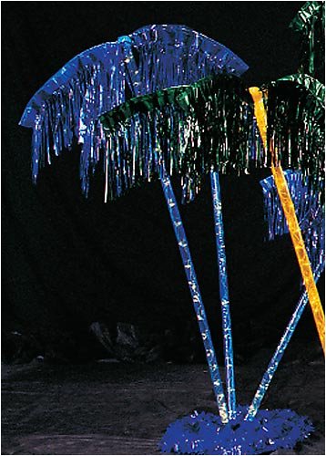 Blue Lighted Palm Trees