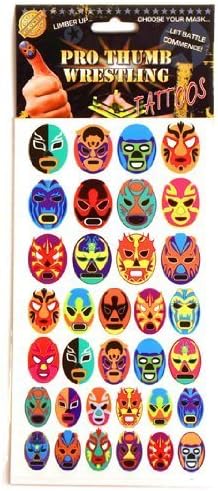 Bygone Games Pro Thumb Wrestling Tattoos Finger Battle Wrestling Arena Face Mask by Bygone Games