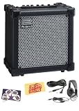 Roland CUBE-40XL 40-Watt 1x10-Inch Guitar Combo Amp Bundle with 10-Foot Instrument Cable, Headphones, Pick Card, and Polishing Cloth