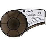Brady M21-750-499 16' Length, 0.75" Width, B-499 Nylon Cloth, Black On White Label for BMP21, ID PAL, and LABPAL Printers