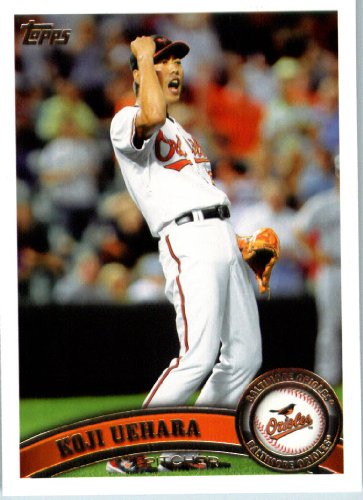 2011 Topps Baseball Card #164 Koji Uehara - Baltimore Orioles - MLB Trading Card In A Protective Screwdown Case