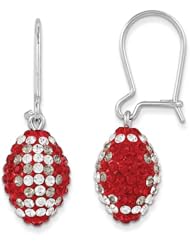 Sterling Silver Swarovski Elements Columbus Spirit Football Earrings